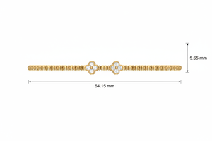 14K Gold Plated Natural Diamond IGI Certified Luxury Minimalist Four-Leaf <b>Clover</b> Bangle for Wedding Engagement Gift - Product Image 2