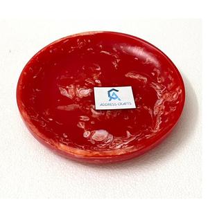 Plato para servir ensalada de frutas de resina de estilo elegante para uso en el hogar, Hotel, restaurante, remolino naranja, diseño creativo, platos de resina hechos a mano - Product Image 4