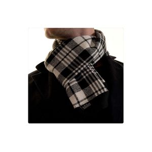 Écharpe en laine tissée double face pour homme, motif à carreaux blancs, épaisse et durable, taille unique - Product Image 2