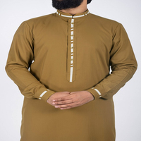 Jubba Homme Islamique Modeste sur Mesure de Qualité Supérieure, Longueur MAXI, Fermeture Boutonnée Traditionnelle, Thobe Léger – Dernière Édition