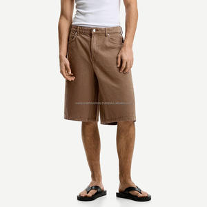 Ropa de calle de alta calidad OEM Custom Men Boxer Cotton Raw Frayed Hem Denim Shorts - Product Image 1