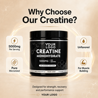 Créatine monohydrate pure en poudre 300g, complément pré-entraînement pour la musculation, la force, la récupération et l'énergie, étiquette privée OEM