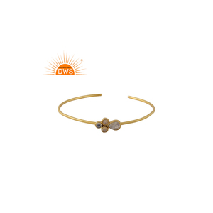 Último diseño hecho a mano 18K chapado en oro Natural Rainbow Moon Gemstone Cuff Bangle Demi Fine Jewelry Manufacturer - Product Image 1