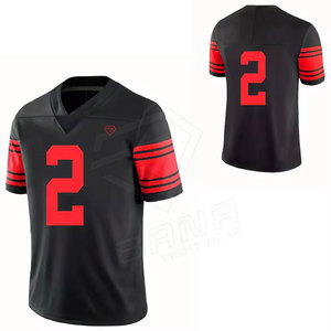 Maillot de football américain respirant fabriqué au Pakistan, design personnalisé par sublimation, manches courtes, 100 % polyester, grandes tailles - Product Image 1