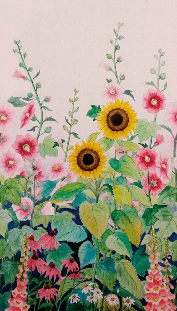 pink green yellow blue