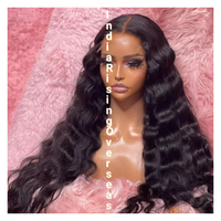 Meilleure vente en gros de perruque de cheveux humains ondulés de couleur naturelle Remy cheveux vietnamiens bruts avec fermeture à lacet HD dentelle transparente