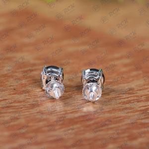 <b>Black</b> Round Moissanite Diamond <b>Studded</b> Design for Women <b>Earrings</b> Pair Fashion 925 Sterling Silver for Women Anniversary Gift - Product Image 4