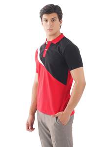 Polo à blocs de couleurs pour hommes, t-shirt à manches courtes avec logo personnalisé, vêtements de sport à panneau contrasté, haut de rue décontracté, polo élégant à coupe étroite - Product Image 2