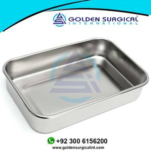 Support d'organisateur de plateau avec couvercle et poignée Instrument en acier inoxydable Plateau d'instruments chirurgicaux médicaux Finition polonaise pour utilisation - Product Image 5