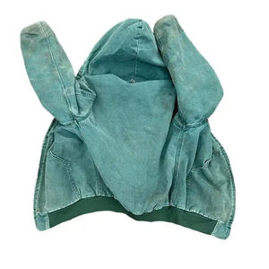 Veste de travail en toile de canard épaisse personnalisée avec doublure vintage délavée, veste à capuche zippée, sweat-shirt délavé à l'acide, échantillon gratuit - Product Image 3