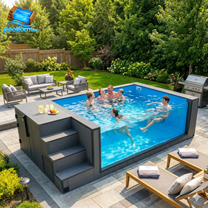 Piscine préfabriquée en fibre de verre résistante à la corrosion pour l'extérieur avec pompe intelligente, prête à l'emploi, personnalisable, SPA familial, piscine - Product Image 2