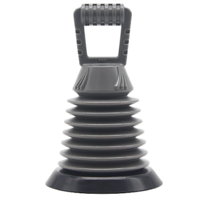 Poignée à soufflet moyen pour évier et piston de vidange PE + PVC noir écologique pour salles de bain et cuisines - Product Image 3