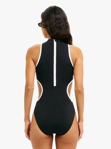 Combinaisons une pièce de haute qualité, nouvelle collection 2025, maillots de bain élégants sans manches pour femmes, personnalisables avec fermeture éclair, maillot de bain d'été, motif paisley délavé - Product Image 3