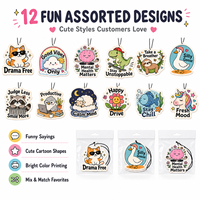 Diffuseur de parfum pour voiture en forme de dessin animé mignon, carte parfumée suspendue personnalisée, éliminateur d'odeurs longue durée pour cadeau et aromathérapie