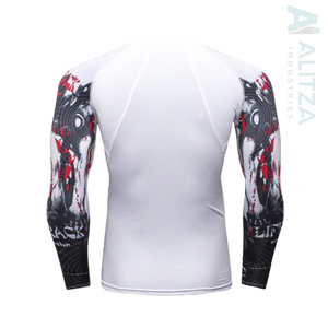 Rashguard MMA BJJ à manches longues respirant, design personnalisé, OEM avec votre logo, polyester/nylon - Product Image 6