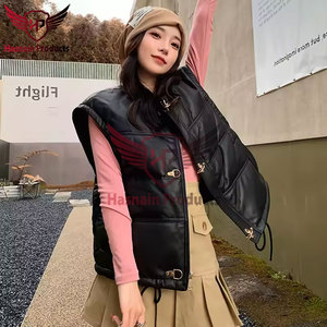 Manteau d'hiver en peluche pour femmes Col en V OEM Logo personnalisé Plus Size Fashionable Hearmth Style Manteau à bulles pour femmes Cuir en laine - Product Image 5