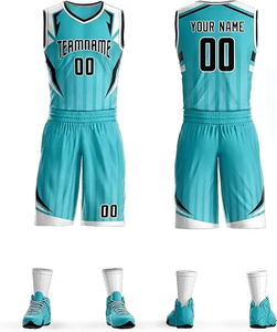 Conjunto de Jersey de malla transpirable personalizable para hombre, uniforme de baloncesto reversible de secado rápido en tallas grandes, diseño personalizado - Product Image 4