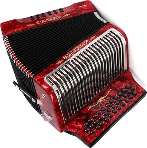 NUEVO EN STOCK: Acordeón Hohner Corona Xtreme II de 34 Botones, GCF, Rojo Perla: Instrumentos Musicales - Product Image 1
