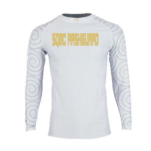 White Printed Rashies, High Quality <b>Bjj</b> <b>Rash</b> <b>Guard</b> & mma Wear - Product Image 5