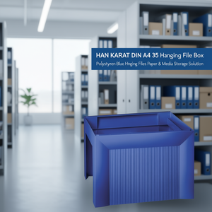 HAN KARAT DIN A4 35 Hanging <b>File</b> Box Polystyrene Blue Hanging <b>Files</b> Paper & Media Storage Solution - Product Image 3