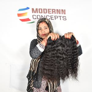 Paquetes ondulados sin procesar de templos indios Texturas naturales Extensiones de cabello humano virgen crudo con color brillante - Product Image 5