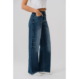 Best Quality Custom Made Quick Dry Denim <b>Jeans</b> Pants Mid <b>Waist</b> Casual Style Button Decoration Winter Street Wear Wholesale Price - Product Image 1