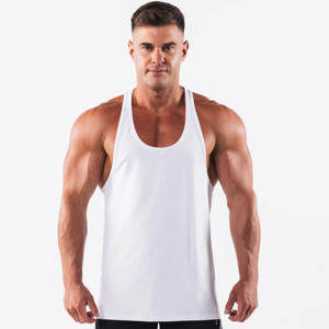 Plain Blank Tank Top for Custom Men Classic Cotton Vest Casual Summer Style Sportswear Tank Top for Men with Mesh <b>Panels</b> - Product Image 1