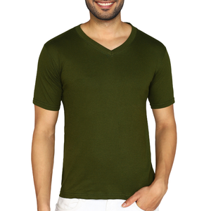 T-shirt à col en V Vibrant pour homme-Coupe à la mode, idéal pour une utilisation de jour, offre un confort respirant, idéal pour l'achat en gros, look tendance - Product Image 1