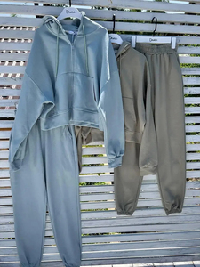 Survêtements d'hiver pour femmes et hommes, grande taille, manches longues, chauds, 100% coton, velours uni, logo personnalisé - Product Image 6