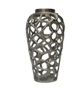 High Quality Handmade Aluminum Flower <b>Vase</b> with Modern Design Antiqued Finishing and <b>Unique</b> Holes Best Selling Product - Product Image 2