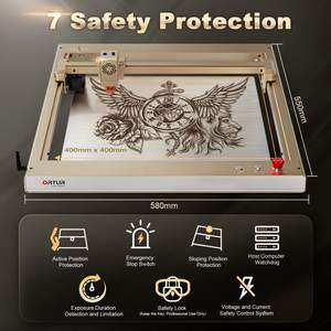 <span class=keywords><strong>ORTUR</strong></span>-Máquina de grabado láser de alta velocidad, portátil, color dorado, 400x400mm, OLM3 LE, 15.000 mm/min - Product Image 2
