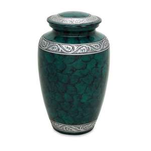 Urna Funeraria de Metal Grabada con Diseño Floral de Hojas para Cenizas de Adultos, Estilo Clásico, Personalizable - Product Image 1