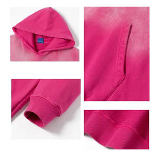 Venta al por mayor de las mujeres ácido lavado sudaderas con capucha Streetwear sudaderas de gran tamaño Precio de fábrica OEM mujeres ácido lavado con capucha - Product Image 2