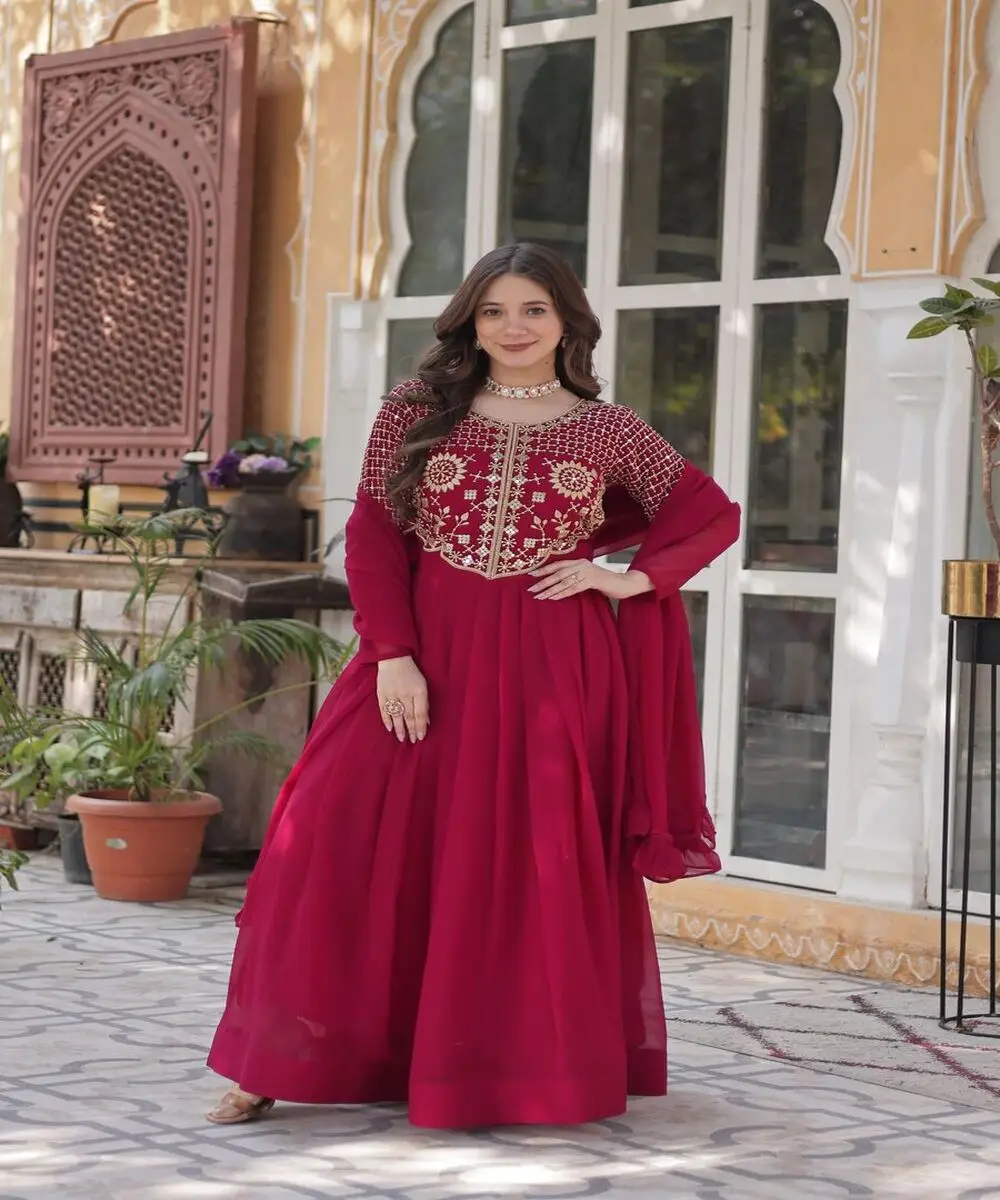 sachin and babi light blue dress Shop Indian Ethnic Wear for Women Online in USA main image 0