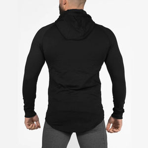 NOUVEAU HOMMES GRANDE TAILLE LONG COTON SWEATSHIRT GYMS FITNESS BODYBUILDING WORKOUT HOODIES CASUAL FASHION ZIPPER SPORTSWEAR SURVÊTEMENTS - Product Image 3