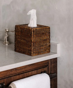 Boîte à mouchoirs carrée en rotin, marron, faite à la main, boîte de rangement écologique, décoration naturelle pour la maison et la maison, vente en gros du Vietnam - Product Image 2