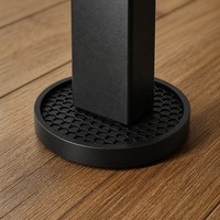 Sous-verres ronds en caoutchouc antidérapants noirs en nid d'abeille, protège-meubles et tapis de protection de table