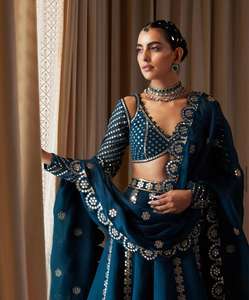 Indian Traditional Wear Malai Silk Lehenga with Sequins Work and Zari Work Lehenga Choli for <b>Wedding</b> and Festival Function <b>Dress</b> - Product Image 4