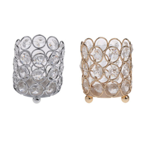 เชิงเทียนคริสตัลและโลหะทรงกลมสวยงามสำหรับวางเทียนสำหรับวางเทียนบนแท่นวางเทียน - Product Image 3