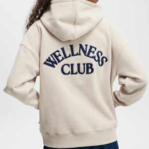 Sudadera con capucha de algodón personalizada para mujer, tejido de punto cómodo, bordado de chenilla en la parte delantera, logotipo informal, relajación del fabricante - Product Image 4