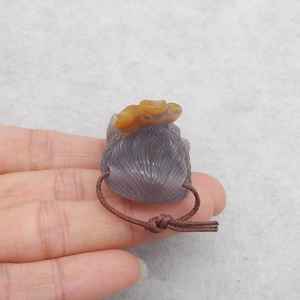 Pendentif en agate Drusy naturelle sculptée à la main à la main perle de pierres précieuses uniques pour la conception de bijoux cadeau en pierre élégante - Product Image 2