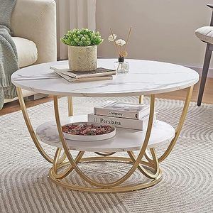 Round Modern White <b>Top</b> Metal Steel <b>Marble</b> <b>Side</b> <b>Table</b> With Golden Base Furniture Living Room Decorative <b>Table</b> - Product Image 5