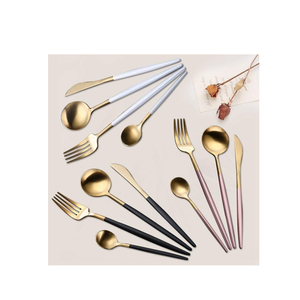 Luxury Gold and Black Stainless Steel Cutlery Set Dinner Spoon, <b>Fork</b>, Knife, Teaspoon - Product Image 6
