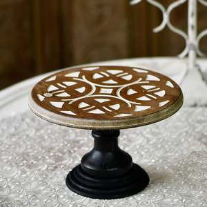 คุณภาพมาตรฐานสี่ชั้นขาตั้งเค้กไม้ทรงกลมแฮนด์เมดขายส่งขาตั้งเค้กตกแต่งโต๊ะขาตั้งเค้กไม้ - Product Image 6