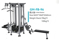 Máquina de entrenamiento multifuncional comercial de 4 estaciones con cable cruzado y pila de pesas para gimnasio