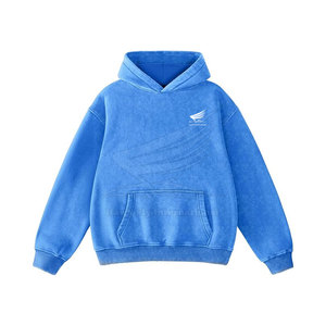 Nouveaux sweats à capuche décontractés pour hommes tendance, 100% coton molletonné, taille personnalisée, lavage à la pierre - Product Image 1