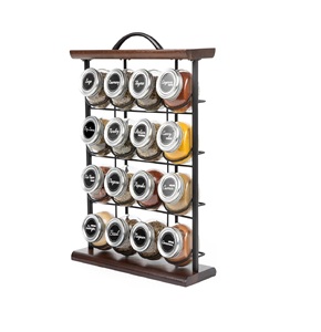 ชั้นวางเครื่องเทศทำจากไม้อะคาเซีย16โถและตะแกรงโลหะมีเครื่องเทศฟรีสำหรับวางจัดเก็บเครื่องปรุงรส5ปี - Product Image 1