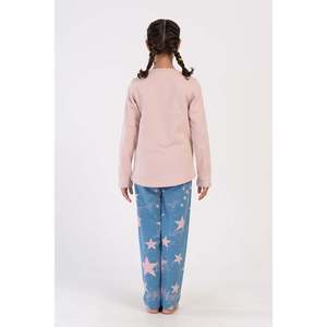 KIZ COCUK 2IPLIK O YAKA UZUN KOL ETEGI OVAL PIJAMA TAKIM(9-10/15-16) - สีชมพูอ่อน - สีชมพูอ่อน - Product Image 4