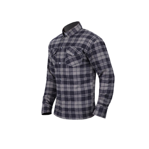 Chemise en flanelle de coton de qualité supérieure à carreaux noir et blanc avec des chemises de protection de travail personnalisées pour la protection de moto homme - Product Image 6