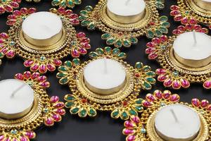 Portavelas de luz de té de Metal, Idea de decoración colorida, surtido de Diya Diwali, regalo de devolución, favores, entrada de suelo Rangoli - Product Image 3